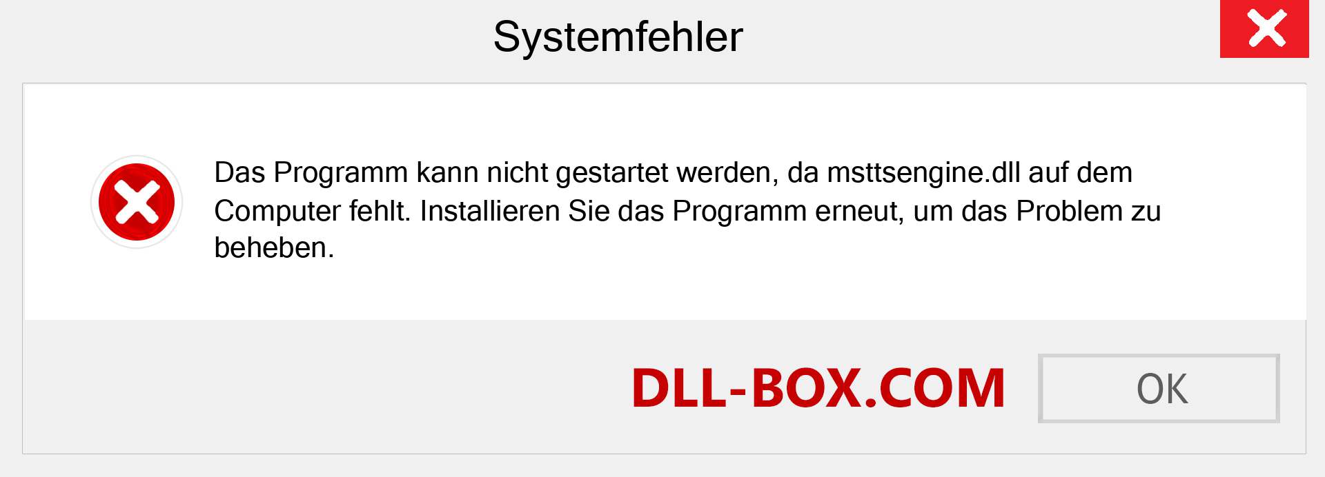 msttsengine.dll-Datei fehlt?. Download für Windows 7, 8, 10 - Fix msttsengine dll Missing Error unter Windows, Fotos, Bildern